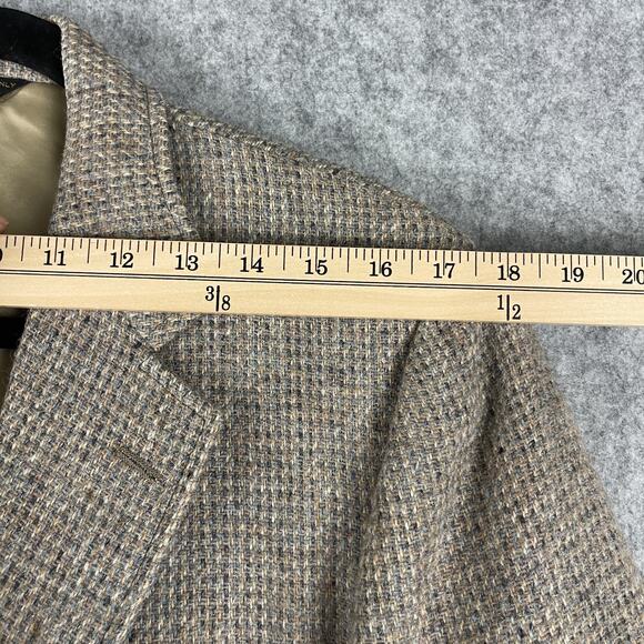 Vintage Culwell & Son Wool Tweed Blazer Sport Coat Mens 42R Beige 2 Button 80s - Picture 12 of 16